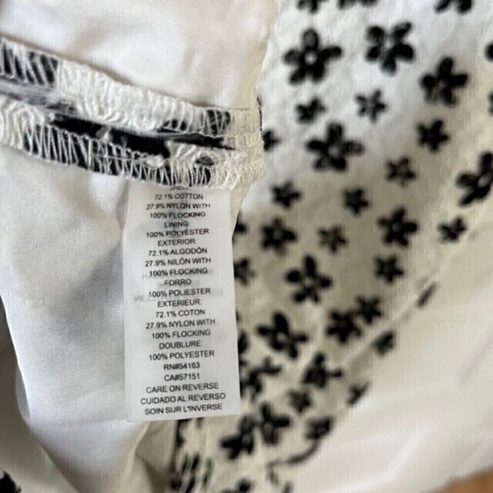Karl Lagerfeld Black White Floral Shift Dress NWT Size 6 - Picture 8 of 9